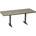 Counter Height Restaurant Table, Charcoal, 60&quot;L x 30&quot;W x 36&quot;H
