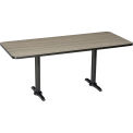 Bar Height Restaurant Table, Charcoal, 60"L x 30"W x 42"H