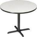 Round Bar Height Restaurant Table, Gray, 36&quot;W x 42&quot;H