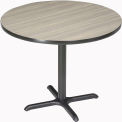 Round Bar Height Restaurant Table, Charcoal, 36&quot;W x 42&quot;H