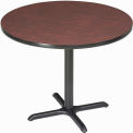 Round Bar Height Restaurant Table, Mahogany, 36&quot;W x 42&quot;H