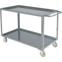 Welded Steel Utility Cart, 2 Tray Shelves, 24&quot;Wx48&quot;L