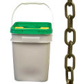 Mr. Chain Plastic Barrier Chain in a Pail, HDPE, 2&quot;x160', #8, 51mm, Gold