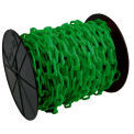 Mr. Chain Plastic Barrier Chain on a Reel, HDPE, 1.5&quot;x200', #6, 38mm, Green