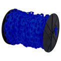 Mr. Chain Plastic Barrier Chain on a Reel, HDPE, 2&quot;x125', #8, 51mm, Traffic Blue