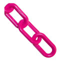 Mr. Chain Plastic Barrier Chain, HDPE, 1.5&quot;x25', #6, 38mm, Safety Pink