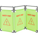 Global Industrial &quot;Safety First&quot; Folding Fabric Barrier, Lime Green, English