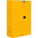 Global Industrial Flammable Cabinet, Self Close Double Door, 45 Gallon, 43"Wx18"Dx65"H