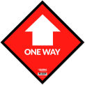 Global Industrial™ Red One Way Adhesive Sign, 12" Square, Vinyl