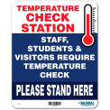 Global Industrial&#8482; Temperature Check Station Sign, 8&quot;W x 10&quot;H,  Plastic