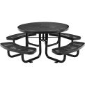Global Industrial 46&quot; Child Size Round Expanded Picnic Table, Black