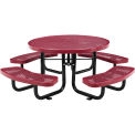 Global Industrial 46&quot; Child Size Round Expanded Picnic Table, Red