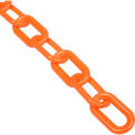 Global Industrial Plastic Chain Barrier, 2"x50'L, Safety Orange