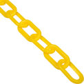 Global Industrial Plastic Chain Barrier, 2&quot;x50'L, Yellow