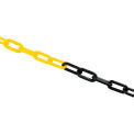 Global Industrial Plastic Chain Barrier, 1-1/2"x50'L, Yellow/Black