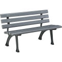 Global Industrial 48"L Plastic Park Bench With Backrest, Gray
