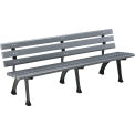 Global Industrial 72&quot;L Plastic Park Bench With Backrest, Gray