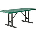 6' Rectangular Expanded Metal Outdoor Table, Green
