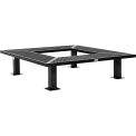 6' Square Outdoor Tree Bench, Expanded Metal, Black