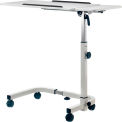 Global Industrial Tilting Adjustable Height Mobile Laptop Desk, 30&quot;W, White
