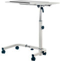 Global Industrial Tilting Adjustable Height Mobile Laptop Desk, 36&quot;W, White