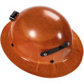 MSA Skullgard&reg; Protective Hat,Staz-On Suspension,Lamp Bracket/Cord Holder,STD,Natural Tan