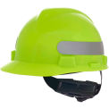 MSA V-Gard&reg; Slotted Cap With Fas-Trac III Suspension, Yellow-Green With Silver Stripe