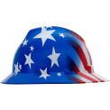 MSA V-Gard&reg; American Freedom Series Slotted Protective Hat,American Stars & Stripes