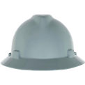 MSA V-Gard&reg; Slotted Full-Brim Hat With Staz-On Suspension, Gray - Pkg Qty 20