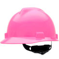 MSA V-Gard&reg; Slotted Cap With Fas-Trac III Suspension, Hot Pink - Pkg Qty 20