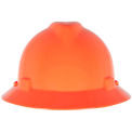 MSA V-Gard&reg; Slotted Full-Brim Hat With Staz-On Suspension, Hi-Viz Orange - Pkg Qty 20
