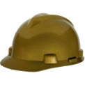 MSA V-Gard&reg; Slotted Cap With Fas-Trac III Suspension, Gold With Staz-On Suspension - Pkg Qty 20