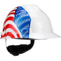 MSA V-Gard&reg; American Freedom Series Slotted Protective Cap, Dual American Flag