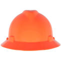 MSA V-Gard&reg; Slotted Full-Brim Hat With Fas-Trac III Suspension, Hi-Viz Orange - Pkg Qty 20