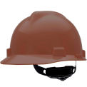 MSA V-Gard&reg; Slotted Cap With Fas-Trac III Suspension, Brown - Pkg Qty 20