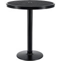 36&quot; Round Outdoor Bar Height Table with Pedestal Base, 42&quot;H, Black