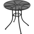 Interion 30" Round Outdoor Cafe Table, Steel Mesh, Black
