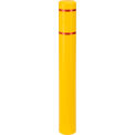 Global Industrial Reflective Bollard Sleeve, 6&quot; Dia. x 52&quot;H, Yellow With Red Tape