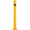Global Industrial Floor Mount Round Safety Bollard, 4-1/2&quot; Dia. x 48''H, Yellow