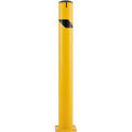 Global Industrial Steel Bollard w/Chain Slots & Removable Cap, 5-1/2&quot;Dia. x 48&quot;H, Yellow