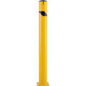 Global Industrial Steel Bollard w/Chain Slots & Removable Cap, 5-1/2&quot;Dia. x 60&quot;H, Yellow