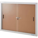 Enclosed Cork Bulletin Board with Sliding Doors, 72&quot;W x 48&quot;H