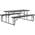 Global Industrial 6' Folding Plastic Picnic Table, Charcoal