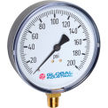 Global Industrial 4" Pressure Gauge, 200 PSI, 1/4" NPT LM, Plastic