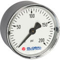 Global Industrial 2" Pressure Gauge, 60 PSI, 1/4" NPT CBM, Plastic