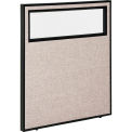 Office Partition Panel With Partial Window, 36-1/4&quot;W x 42&quot;H, Tan