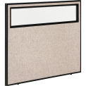 Office Partition Panel With Partial Window, 48-1/4&quot;W x 42&quot;H, Tan