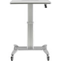 Sit-Stand Mobile Desk With Tablet Slot, 31-1/2&quot;W x 23-5/8&quot;D, 29-1/2&quot; to 45-1/4&quot;H, Gray/Silver