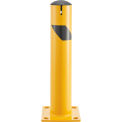 Global Industrial Steel Bollard w/Chain Slots & Removable Cap, 4-1/2&quot;Dia. x 24&quot;H, Yellow