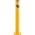 Global Industrial Steel Bollard w/Chain Slots & Removable Cap, 4-1/2&quot;Dia. x 36&quot;H, Yellow